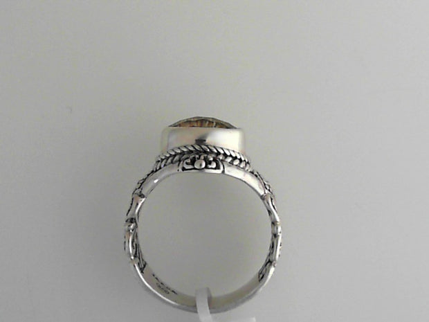 White Sterling Silver Mystic Quartz Sz8