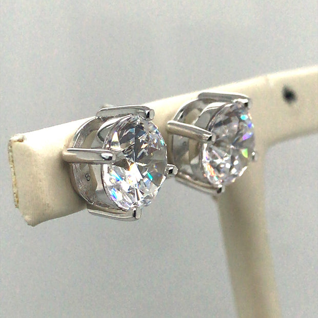 Simulated Diamond Stud Earrings 4.00cttw