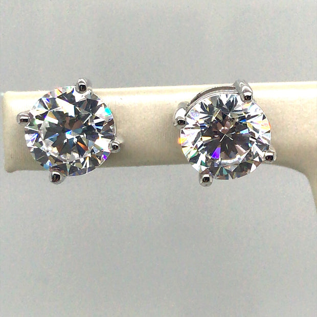 Simulated Diamond Stud Earrings 4.00cttw