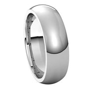 14K White 6 mm Half Round Comfort Fit Band Size 10