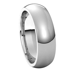 14K White 6 mm Half Round Comfort Fit Band Size 10