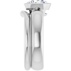 14K White 8 mm Round Engagement Ring Mounting
