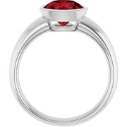 14K White 8 mm Round Engagement Ring Mounting
