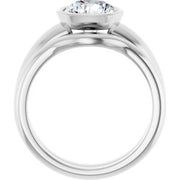 14K White 8 mm Round Engagement Ring Mounting