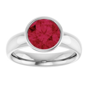 14K White 8 mm Round Engagement Ring Mounting