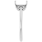 Platinum  7 mm Square Engagement Ring Mounting