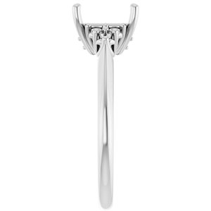 Platinum  7 mm Square Engagement Ring Mounting