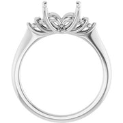 Platinum  7 mm Square Engagement Ring Mounting
