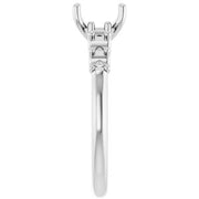 Platinum  8x6 mm Oval Engagement Ring Mounting