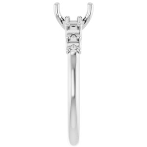 Platinum  8x6 mm Oval Engagement Ring Mounting