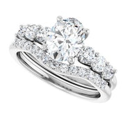 Platinum  8x6 mm Oval Engagement Ring Mounting