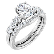 Platinum  8x6 mm Oval Engagement Ring Mounting
