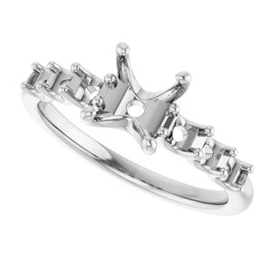 Platinum  8x6 mm Oval Engagement Ring Mounting