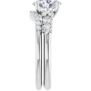 Platinum  8x6 mm Oval Engagement Ring Mounting