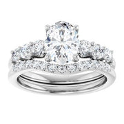 Platinum  8x6 mm Oval Engagement Ring Mounting
