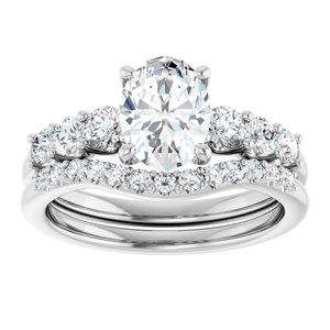 Platinum  8x6 mm Oval Engagement Ring Mounting