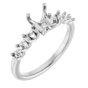 Platinum  8x6 mm Oval Engagement Ring Mounting