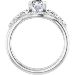 Platinum  8x6 mm Oval Engagement Ring Mounting