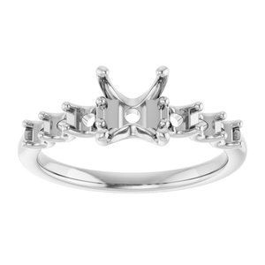 Platinum  8x6 mm Oval Engagement Ring Mounting