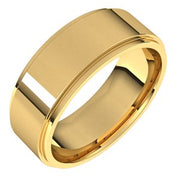 14K Yellow 7 mm Flat Comfort Fit Edge Band Size 6.5