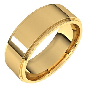 14K Yellow 7 mm Flat Comfort Fit Edge Band Size 6.5