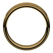 14K Yellow 7 mm Flat Comfort Fit Edge Band Size 6.5