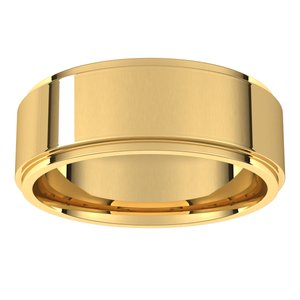 14K Yellow 7 mm Flat Comfort Fit Edge Band Size 6.5