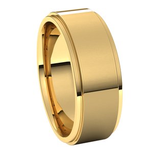 14K Yellow 7 mm Flat Comfort Fit Edge Band Size 6.5
