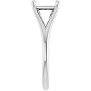 Platinum 7x5 mm Emerald Solitaire Engagement Ring Mounting