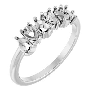 14K White Anniversary Band Mounting
