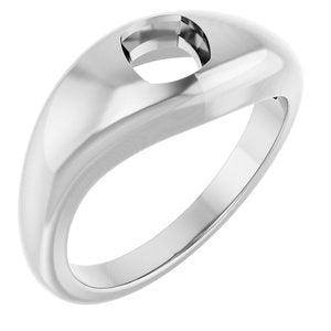 14K White 5 mm Cushion Ring Mounting