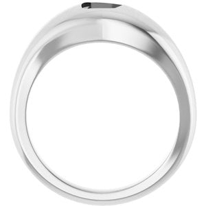 14K White 5 mm Cushion Ring Mounting