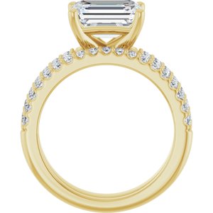 14K Yellow 9x7 mm Emerald Engagement Ring Mounting