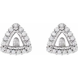 14K White 1/8 CTW Natural Diamond Semi-Set Earrings