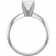 14K White 8x6 mm Oval Solitaire Engagement Ring Mounting